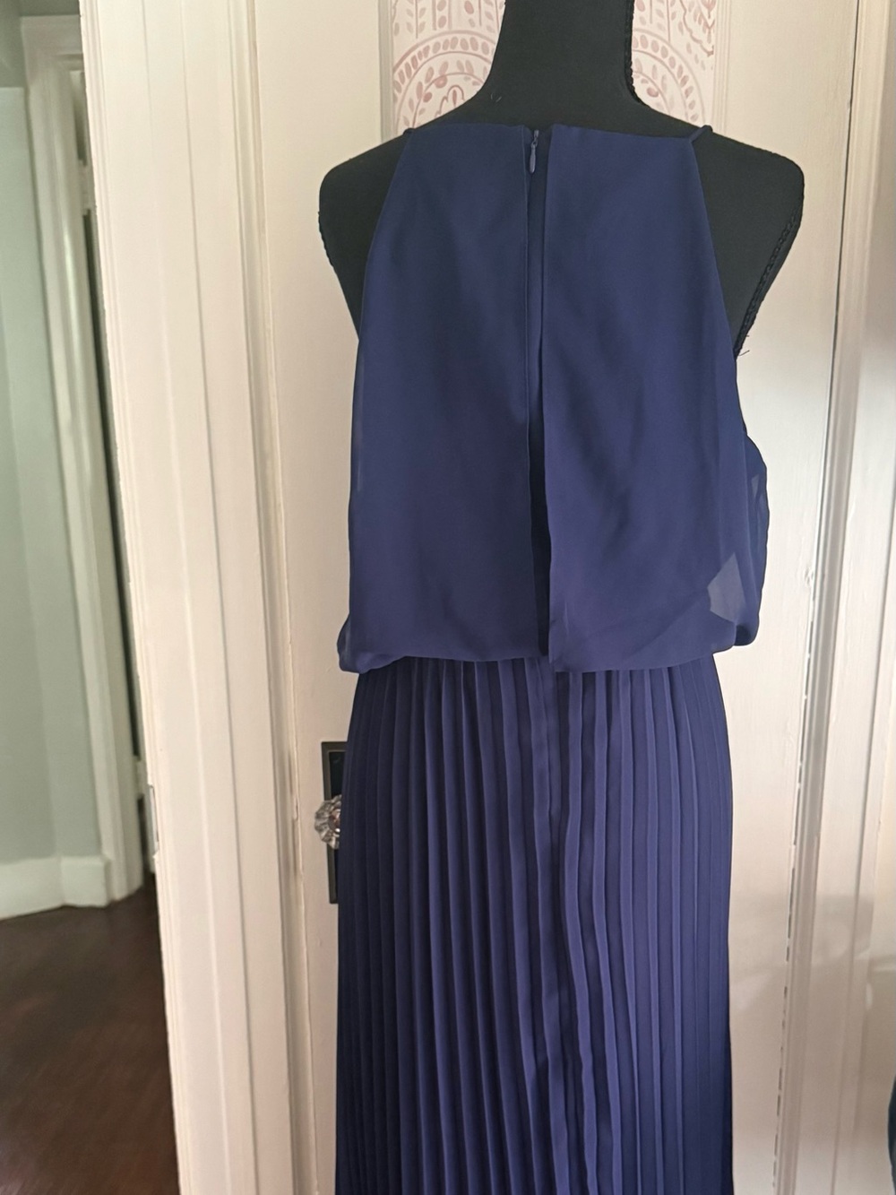 Sam Edelman Navy Halter Maxi Dress with Spaghetti Straps - Picture 2 of 6